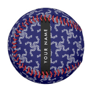 Christmas Garland, Blue, Your name, Personalize Baseball