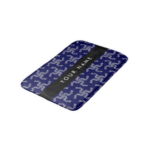 Christmas Garland, Blue, Your name, Personalize Bath Mat