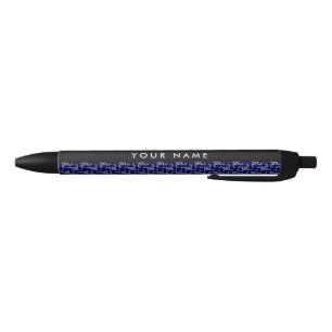 Christmas Garland, Blue, Your name, Personalize Black Ink Pen