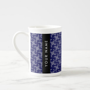 Christmas Garland, Blue, Your name, Personalize Bone China Mug