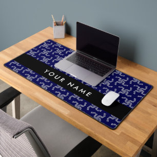 Christmas Garland, Blue, Your name, Personalize Desk Mat