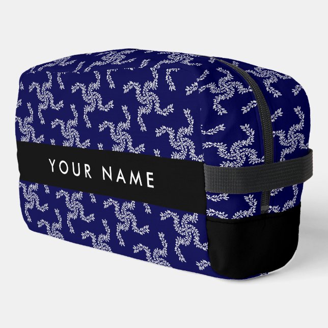 Christmas Garland, Blue, Your name, Personalize Dopp Kit (Left Corner)