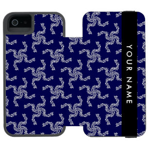 Christmas Garland, Blue, Your name, Personalize Incipio Watson™ iPhone 5 Wallet Case