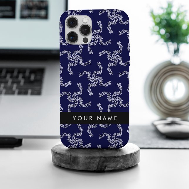 Christmas Garland, Blue, Your name, Personalize iPhone Case (Creator Uploaded)