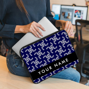 Christmas Garland, Blue, Your name, Personalize Laptop Sleeve