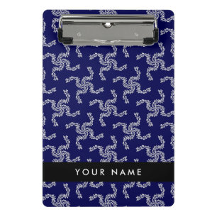 Christmas Garland, Blue, Your name, Personalize Mini Clipboard