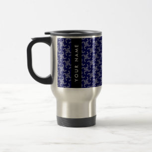 Christmas Garland, Blue, Your name, Personalize Travel Mug