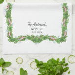 Christmas garland bow Family Kitchen Custom Kitchen Towel<br><div class="desc">Add a festive touch to your kitchen! This gorgeous Towel featuring a Christmas garland with bow will add a marvellous touch of red and green.</div>