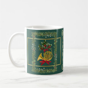 Christmas Garland Dark Green Coffee Mug