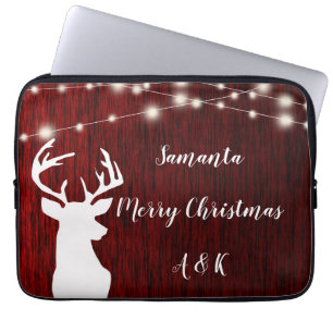 Christmas ,garland, deer head,personalized laptop sleeve