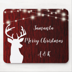 Christmas ,garland, deer head,personalized mouse pad