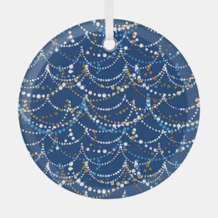 Christmas garland: festive seamless pattern glass ornament