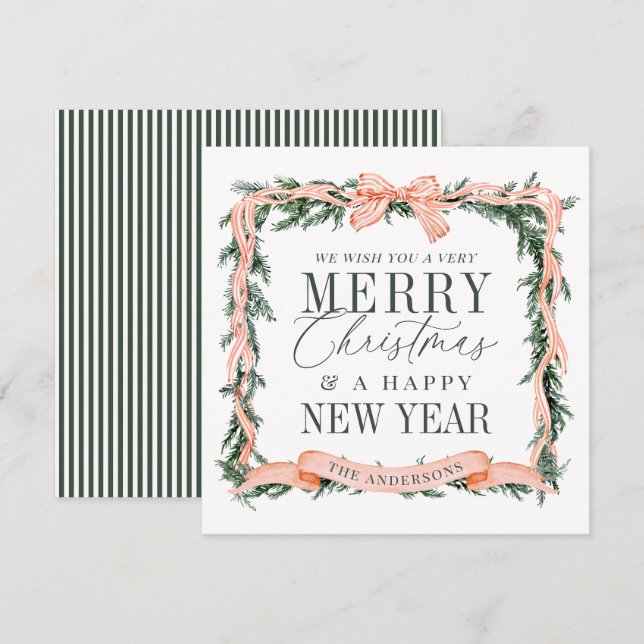 Christmas Garland Frame Holiday Card (Front/Back)