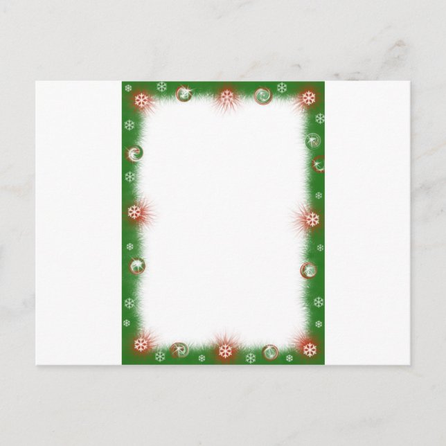 Christmas Garland Fuzzy border Holiday Postcard (Front)
