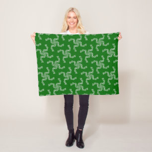 Christmas Garland Green, Christmas Decoration Fleece Blanket