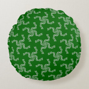Christmas Garland Green, Christmas Decoration Round Pillow