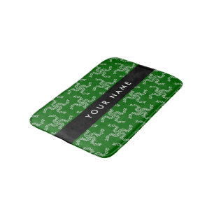 Christmas Garland, Green, Your name, Personalize Bath Mat