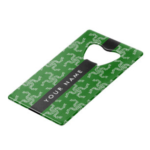 Christmas Garland, Green, Your name, Personalize Credit Card Bottle Opener