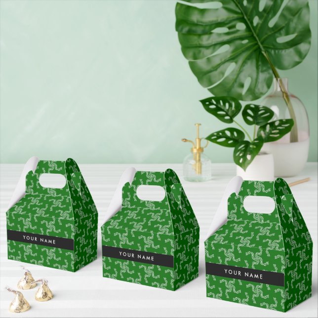 Christmas Garland, Green, Your name, Personalize Favor Box (Multiple)