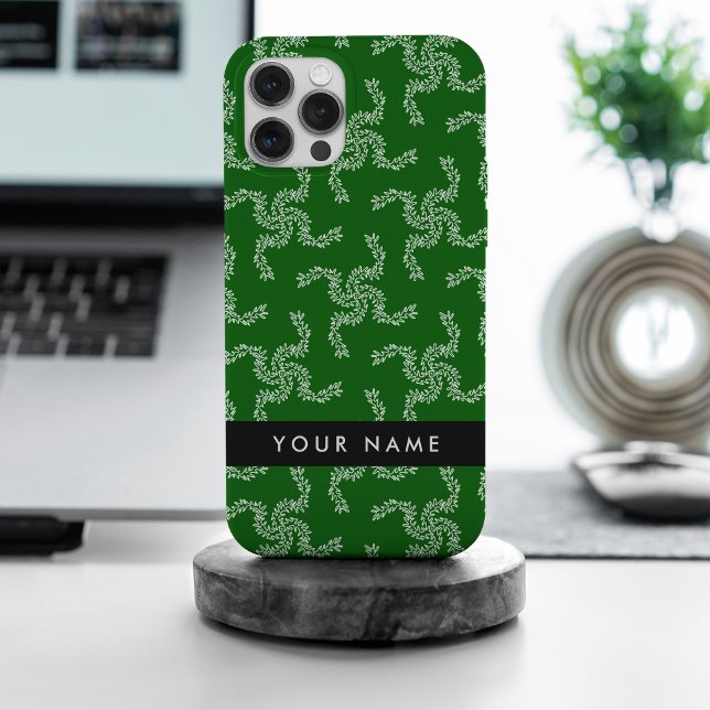 Christmas Garland, Green, Your name, Personalize iPhone Case (Creator Uploaded)