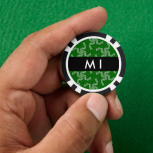 Christmas Garland, Green, Your name, Personalize Poker Chips