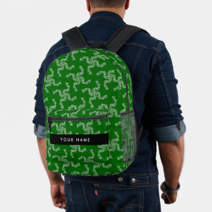Christmas Garland, Green, Your name, Personalize Printed Backpack