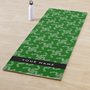 Christmas Garland, Green, Your name, Personalize Yoga Mat