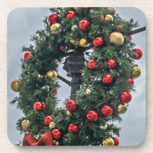 Christmas Garland hard plastic coasters