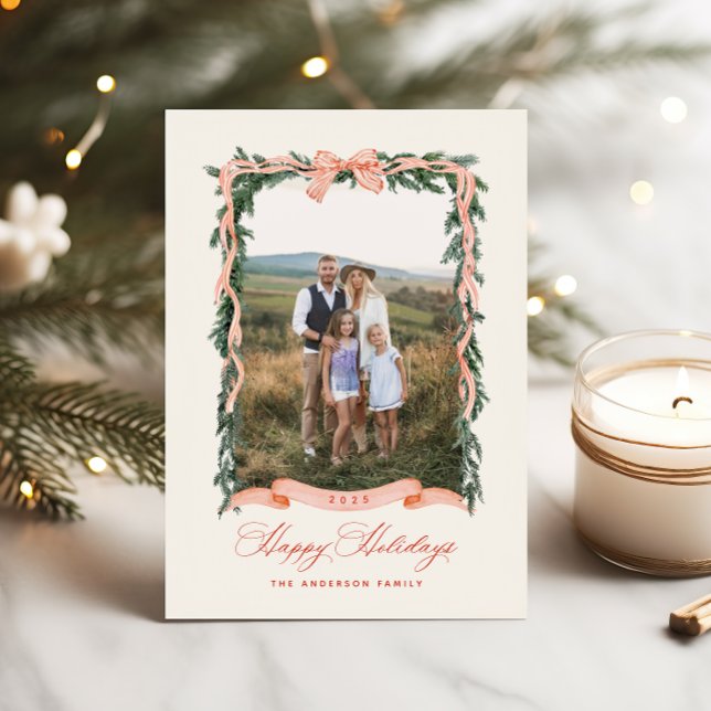 Christmas Garland Holiday Photo Card (Creator Uploaded)