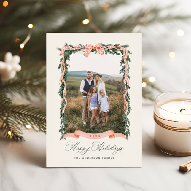 Christmas Garland Holiday Photo Card (Creator Uploaded)