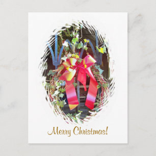 CHRISTMAS GARLAND HOLIDAY POSTCARD