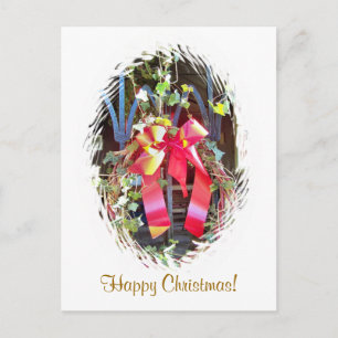 CHRISTMAS GARLAND HOLIDAY POSTCARD
