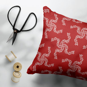 Christmas Garland Red, Christmas Decoration, Xmas Accent Pillow