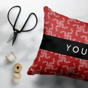 Christmas Garland, Red, Your name, Personalize Accent Pillow
