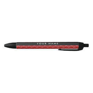 Christmas Garland, Red, Your name, Personalize Black Ink Pen