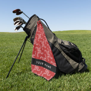 Christmas Garland, Red, Your name, Personalize Golf Towel