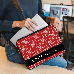 Christmas Garland, Red, Your name, Personalize Laptop Sleeve