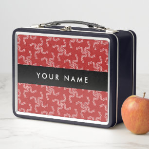 Christmas Garland, Red, Your name, Personalize Metal Lunch Box