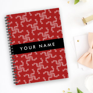 Christmas Garland, Red, Your name, Personalize Notebook