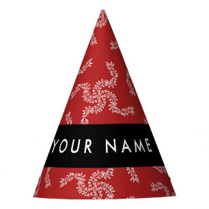 Christmas Garland, Red, Your name, Personalize Party Hat
