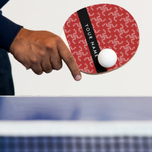 Christmas Garland, Red, Your name, Personalize Ping Pong Paddle
