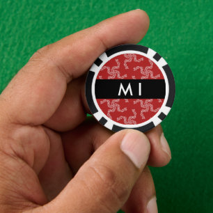 Christmas Garland, Red, Your name, Personalize Poker Chips
