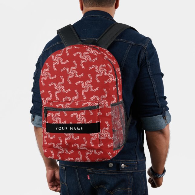 Christmas Garland, Red, Your name, Personalize Printed Backpack (Insitu (Model))