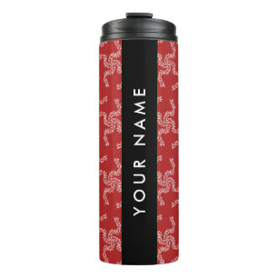 Christmas Garland, Red, Your name, Personalize Thermal Tumbler