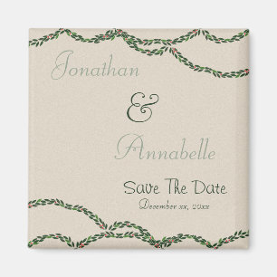 Christmas Garland Save The Date Magnet