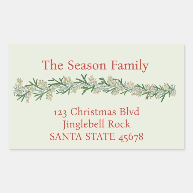 Christmas Garland Watercolor Sticker (Front)