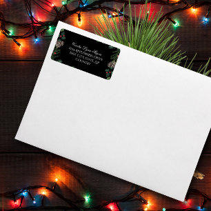 Christmas Garland with Holly Christmas Address Label