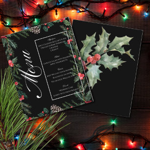 Christmas Garland with Holly Christmas Menu