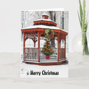 Christmas Gazebo Card, Merry Christmas Holiday Card