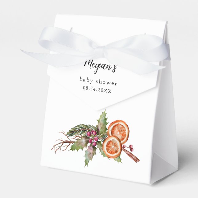 Christmas Gender Neutral Baby Shower Favor Box (Front Side)